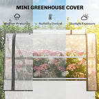 Outsunny Raised Garden Bed with Flip-Up Greenhouse Cover, Metal Elevated Garden Bed with Legs and Drainage Hole, Outdoor Raised Planter Box for Vegetables Herbs Flowers, 39.4" x 19.3" x 53.5", White