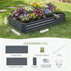 INNO STAGE Galvanized Raised Garden Bed Kit, 6x3x1FT Metal Raised Garden Beds for Vegetables, Rust-Resistant & Easy Assembly, Outdoor Raised Beds for Gardening, Flowers, Herbs (Grey)