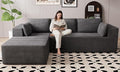 106" Cloud Sectional Boneless Couches for Living Room, Modular L Shaped Couch with Deep Seat Oversized Left Facing Chaise, Memory Foam Compressed Spineless 3 Seater Sofa for Bedroom Apartment, Grey