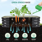 3 in 1 Galvanized Raised Garden Bed - 4x2x1ft (2Packs) Modular Planter Box Outdoor | Metal Raised Bed Kit with Bracing Rods for Gardening Vegetables Flowers Fruits Herbs (Dark Grey)