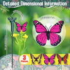 3 Pcs Solar Flying Moving Fluttering Waterproof Garden Stakes Decorations for Home Yard Pathway Garden Landscape Christmas Outdoor Indoor Centerpieces Gift Decorations (Butterfly)