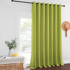 NICETOWN Fresh Green Blackout Curtains for Bedroom/Living Room 132 Inch Length - Thermal Insulated Room Darkening Grommet Top Window Curtains (100 by 132 - Inch, 1 Panel)