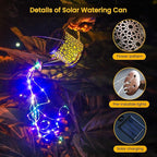 Solar Lights Outdoor Decorative, 2 Pack Metal Solar Watering Can Lights Waterproof, Small Hanging Garden Decor Yard Lights Outside Patio Lawn, Gifts for Mom Grandma Women Birthday(Colorful)