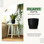 Utopia Home - Plant Pots Indoor with Drainage - 7/6.6/6/5.3/4.8 Inches Home Decor Flower Pots - Pack of 10 Plastic Planters for Indoor Plants, Cactus, Succulents Pot - Black