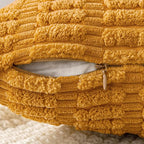 MIULEE Pack of 2 Corduroy Decorative Throw Pillow Covers 20x20 Inch Soft Boho Striped Pillow Covers Modern Farmhouse Home Decor for Summer Sofa Living Room Couch Bed Gold Yellow