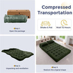 MAXYOYO Folding Sofa Couch, Convertible Floor Sleeper Couch with 2 Pillows, Tufted Floor Loveseat Couch Tufted Fold Out Chair Bed Comfy Sofa Lounge for Living Room Bedroom, Dark Green
