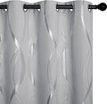 NICETOWN Blackout Curtains 72 inches Long, Silver Grey, 2 Panels, 34 x 72 Inch, Microfiber Noise Reducing Thermal Insulated Wave Line Foil Print Design Blackout Curtains for Patio Sliding Glass Door