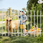 Metal Decorative Garden Fence 36" H x 28" W (5 Panels, Total Length 11.6 feet), Metal Border Folding Fence, Landscape Fencing Dog Fence Pet Fence for Flower Bed, Yard, Animal Barrier (White)