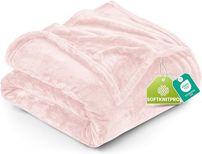 Utopia Bedding Fleece Blanket King Size Pink 300GSM Luxury Fuzzy Soft Anti-Static Microfiber Bed Blanket (90x102 Inch)