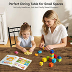 Vipbear Kitchen Dining Table Set for 4, 5-Piece Kitchen Table Set,Dining Room Table Sets,Rectangular Kitchen Table Set with 4 Chairs for Small Space, Dinette,Apartment, Rustic Brown