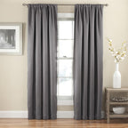 Eclipse Solid Thermapanel Room Darkening Rod Pocket Curtain, Window Curtain for Bedroom and Living Room, (1 Panel), 52 in Wide x 84 in Long, Grey