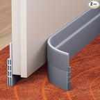 GroTheory 2 Pack Door Draft Stopper, Under Door Sweep for Exterior & Interior Doors, Weather Stripping Door Seal, Garage Window Blocker Noise Cold Air Insulation, Draft Guard Grey 2" W x 39" L