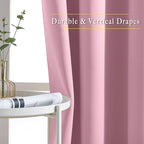 NICETOWN Blackout Curtain Drape 72 inch Long - Grommet Noise Reducing Thermal Insulated Modern Window Treatments for Bedroom Living Room (1 Panel, 52 x 72 Inch, Rouge Pink)