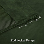 NICETOWN Green Velvet Curtains 108 inches - Olive Green Blackout Curtains for Bedroom and Living Room, Thermal Insulated Soundproof Panels Soft Luxury Spring Home Decor, W52 x L108, 2 Panels