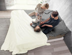 Utopia Bedding Ivory 100% Cotton Waffle Blanket 300 GSM [King - 90x108 Inch] Soft Lightweight Breathable Bed Blanket for All Season