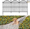 15 Panels Decorative Garden Fence, 15.94ft x 23in Animal Barrier Fencing Arched Rustproof Metal Border Ground Stake for Rabbit Dog, Outdoor Decor for Yard & Patio