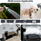SPECILITE 175ft 304 Stainless Steel Garden Hose Metal, Heavy Duty Water Pipe with Nozzles for Yard, Outdoor - Flexible, Never Kink & Tangle, Puncture Resistant (Sliver)