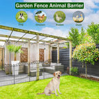 Garden Fence 12 Panel with Gate - 30in H x 23.6ft L, No Dig Rustproof Metal Tall Animal Barrier for Dogs Rabbits, Decorative Outdoor Border for Yard, Patio, and Flower Beds