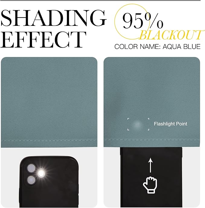 NICETOWN Greyish Blue Bedroom Curtains 96 inches Long, Grommet Thermal Insulated Room Darkening Window Treatments Sound Reducing for Living Room, W46 x L96, 2 Panels