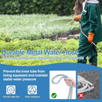 SPECILITE 25 FT Garden Hose, 304 Stainless Steel Metal Heavy Duty Flexible Water Pipe, Kink Free, Durable, Lightweight for Yard, Outdoor with Rubber Grip