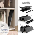 Storage Ottoman Bench with Bins, 43-in Storage Bench for Bedroom End of Bed, Folding Foot Rest Ottoman for Living Room Max 660lbs, Velvet Ottomans, Grey