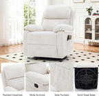 Recliner Chair, 360 Swivel Rocker Chair for Adults, Small Rocking Recliner Chair for Small Spaces, Upholstered Chenille Fabric Glider Recliner Nursery Chair with Side Pockets for Living Room