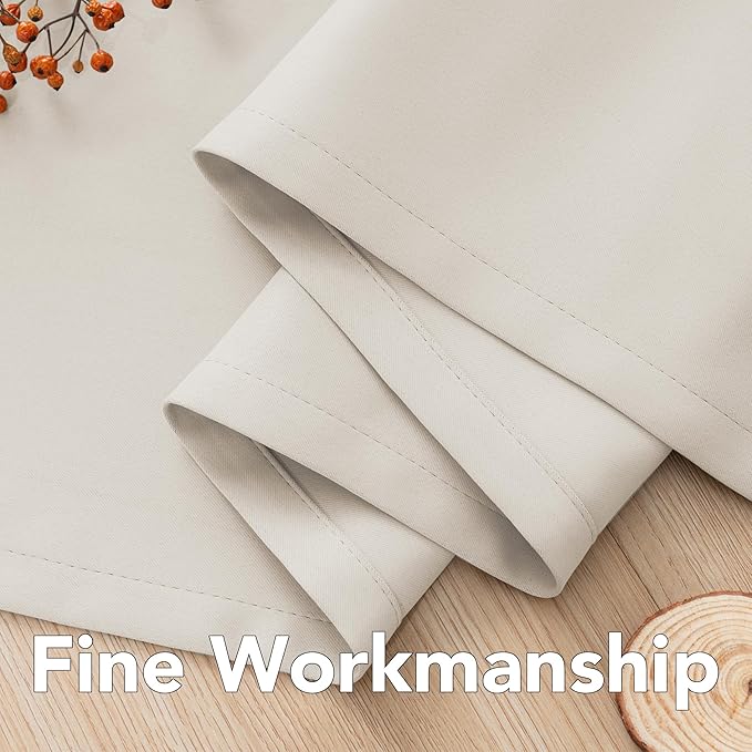 H.VERSAILTEX Blackout Window Curtain Panels Thermal Insulated Room Darkening Solid Grommet Curtains/Drapes for Bedroom Privacy Protection (Set of 2 Panels,52 by 63 Inch Long, Natural)