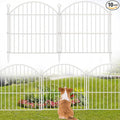 Decorative Garden Fence 24in (H) x20ft (L), 10 Pack No Dig Fence Animal Barrier for Dog, Arched Flower Bed Edging, Wire Border Panel Fencing for Yard Patio Outdoor Decor White