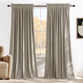 NICETOWN Living Room Camel Velvet Curtains 12 ft Length, Sound and Sunlight Reducing Heavy Matt Rod Pocket Drapes/Panels for High Celling Wall (2 Panel Per Pack, 144 inches Long)