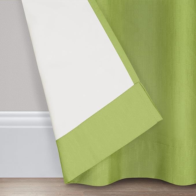 ECLIPSE Kendall Modern Blackout Thermal Rod Pocket Window Curtain for Bedroom or Living Room (1 Panel), 42" x 63", Lime