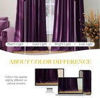 NICETOWN Blackout Purple Gothic Velvet Curtains 96 inch Long, Dark Purple - Rod Pocket Drapes Soft Window Treatments for Bedroom and Living Room(2 Panels, 52" Wide)