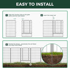 FXW Garden Fence Outdoor for The Yard – 45in(H) x 54.7ft(L) Heavy Duty Metal Animal Barrier for Dog and Rabbit, Decorative Dog Fence, 24 Panels, Silver