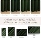 NICETOWN Green Velvet Curtains 108 inches - Olive Green Blackout Curtains for Bedroom and Living Room, Thermal Insulated Soundproof Panels Soft Luxury Spring Home Decor, W52 x L108, 2 Panels