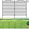 No Dig Decorative Garden Fence 6 Panel - 30in H x 11.8ft L, Tall Animal Barrier for Dogs Rabbits, Rustproof Metal Wire Panels for Yard, Patio, and Outdoor Border Use