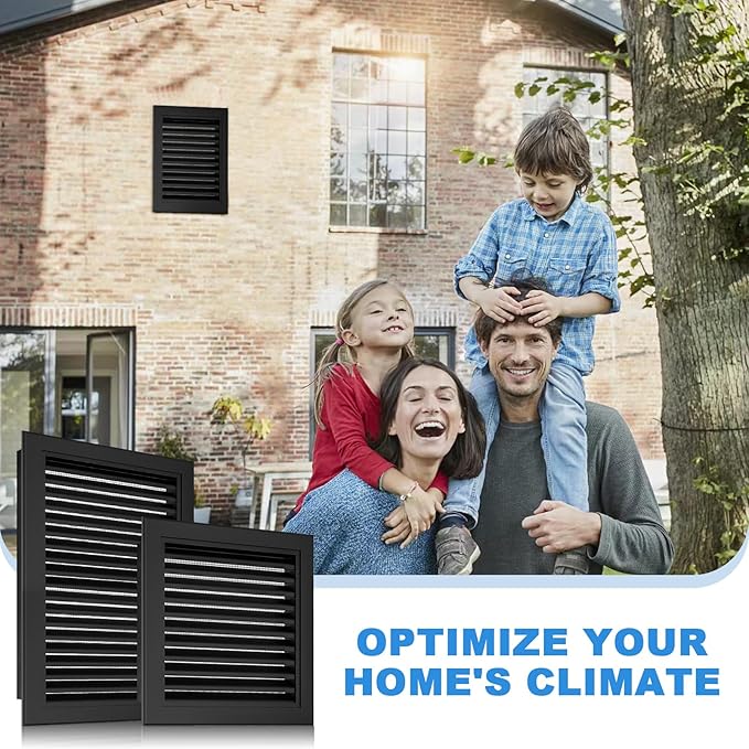 10" x 10" Aluminum Gable Vent with Screen - Ideal for Attics and Sheds, Elevating Ventilation in Clean Spaces, Featuring a Refined Design, Vent Opening: 8" x 8"