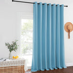 NICETOWN Blackout Curtains for Sliding Glass Door Room Divider Noise Reduce Curtain Panel Portable Window Screen Sliding Partition, W100 x L102 inches, 1 Panel, Teal Blue