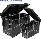 Sheffield 12706 Storage Bins With Lids, 2-Pack Stackable Storage Bins, Made in USA, Lockable and Water-Resistant Containers with Lids, Plastic Containers for Home, Classroom, and Dorm