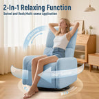360° Rocking Chair, Nursery Rocker Chair with Side Pockets, Glider Nursing Chair with Steel Structure Base, Small Chair for Small Spaces, Sherpa Swivel Accent Chairs for Living Room, Nursing