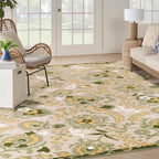 Nourison Home Aloha Ivory Green 7'10" x 10'6" Area Rug - Easy Clean, Non Shedding, Bed Room, Living Room, Dining Room, Kitchen (8' x 11')