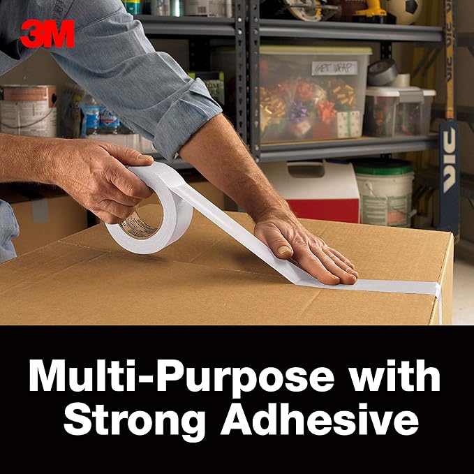 3M Multi-Use Colored Duct Tape White, 1.88 Inches by 20 Yards, 3920-WH, 1 Roll (Pack of 2)