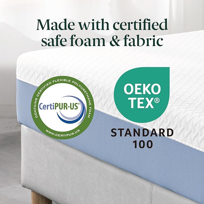 Zinus 8 Inch Queen Cooling Essential Memory Foam Mattress [NewVersion], Fiberglass Free, Medium Feel, Breathable Cooling Layers, Certified Safe Materials