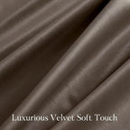 NICETOWN Velvet Curtains 96 inches Long - Taupe Blackout Drapes for Sliding Glass Door, Cat Proof Privacy Protection Soft Luxury Window Treatments for Bedroom, W52 x L96, 2 Panels