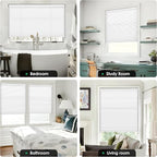 LazBlinds No Tools No Drill Cordless Cellular Shades, Light Filtering Honeycomb Shades for Home, Thermal Insulation Blinds for Windows, 47.5" W x 72" H, White