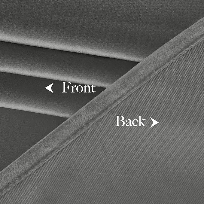 NICETOWN Super Soft Velvet Curtains 84 inches, Sound Reducing Cold Heat Insulated Heavy Matt Room Darkening Panels for Living Room (Light Grey, 2 Panels)