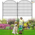 Decorative Garden Fence 32in (H) x12ft (L), 5 Pack No Dig Fence Animal Barrier for Dog, Arched Flower Bed Edging, Wire Border Panel Fencing for Yard Patio Outdoor Decor