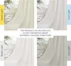 NICETOWN Natural Linen Doorway Curtains 80 inches Long, Grommet Thick Linen Weave Semi Sheer Window Treatments Privacy Assured with Light Filtering for Bedroom/Side Door, W34 x L80