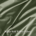 NICETOWN Sage Green Blackout Curtains 90 inches Long 2 Panels (52-inch Wide), Farmhouse and Sleek Velvet Drapes and Curtains for Doorway, Office, Dorm