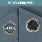 H.VERSAILTEX Blackout Curtains for Bedroom 84 Inches Thermal Insulated Room Darkening Curtains for Living Room, Energy Saving Curtains for Patio Door - Grommet Top (Stone Blue, 1 Panel), 52'W x 84'L