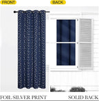 NICETOWN Blackout Curtain Panels 84 inches Long, Window Treatment Foil Printed Diamond Pattern Thermal Insulated Grommet Blackout Drapes for Living Room/Office/Guest Room(Navy, 1 Pair, 52 inches Wide)