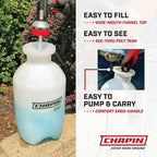 Chapin 22000 Pump Sprayer, 1-Gallon, Lawn & Garden, Translucent Poly Tank, Funnel-Top, SureSpray, Anti-Clog Filter, Adjustable Cone Nozzle & 34" Hose for Fertilizer, Weed & Pest Applications, 2 Pack